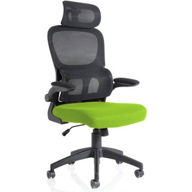 Iris Mesh Back Task Operator Office Chair Bespoke Myrrh Green Fabric Seat With Headrest - KCUP2033