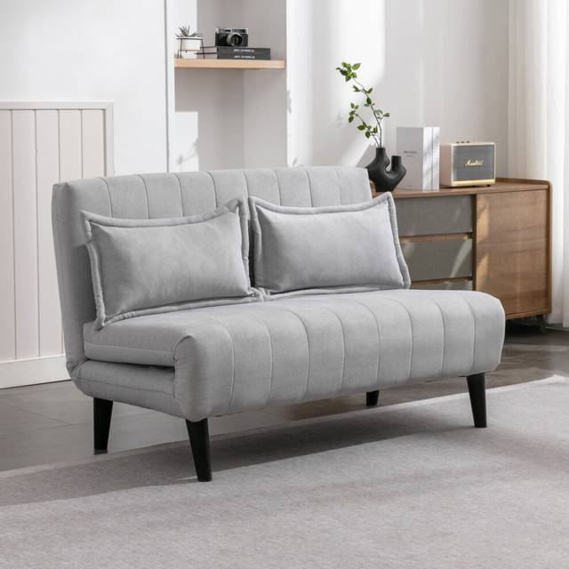 (2 Seater, Grey) HARPER 1 SEATER FOLDING CLIC CLAC FABRIC LIVING ROOM LOUNGE SOFA BED
