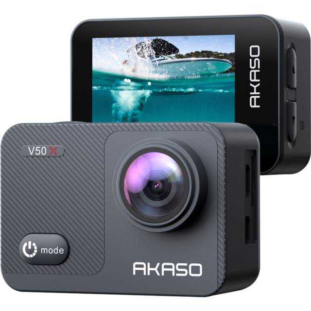 AKASO V50 X Action Camera, Native 4K Wifi Underwater 40M EIS Anti-Shake Cam with Touch Screen, Remote Control, Waterproof Case and Mounting Accessorie