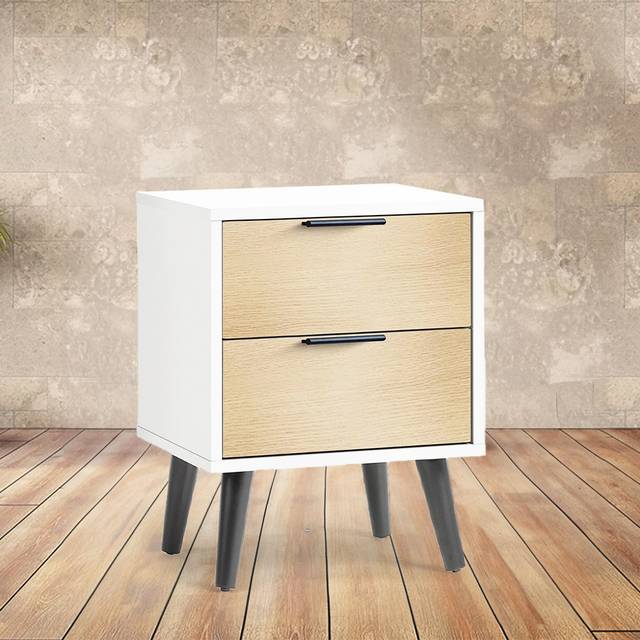 Alba 2 Drawer Bedside in - White - One Size - Julian Bowen