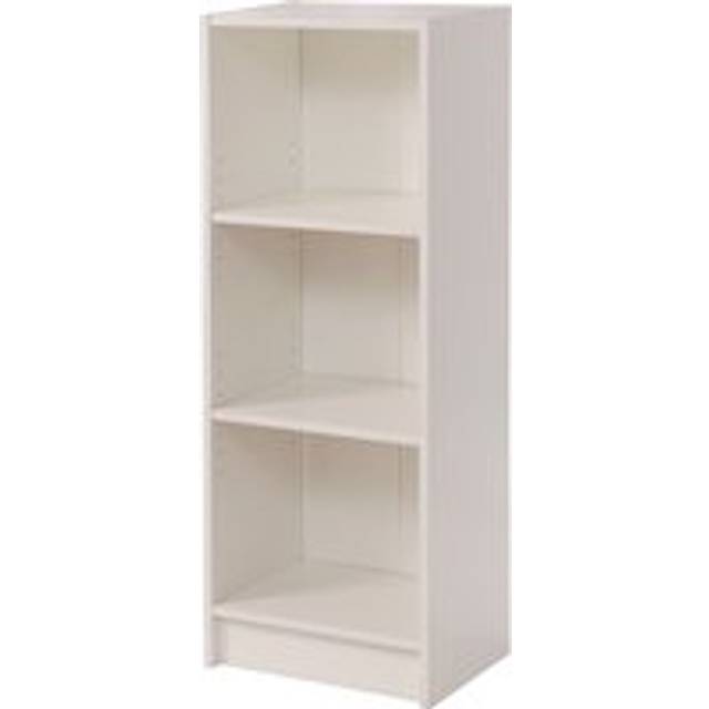 Essentials Medium Narrow 3 Tier Bookcase - White, White