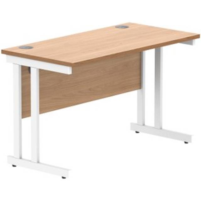 Office Rectangular Desk Steel Double Cantilever 1200X600 Beech/White