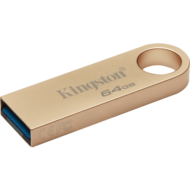 Kingston DataTraveler SE9 Gen 3-64 GB - 220 MB/s läsnings- Metall - USB 3.2 Gen 1 -Guld