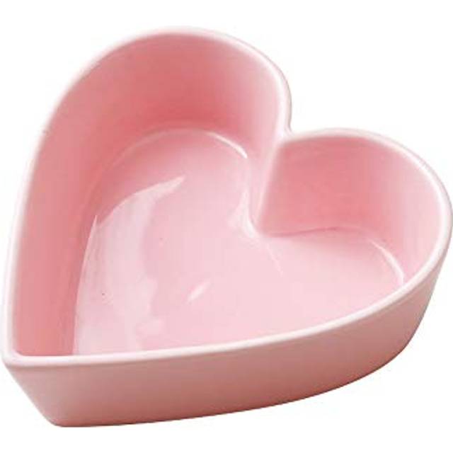 Sizikato Cute Heart Shaped Ceramic Bowl Salad Bowl Dessert Bowl Snack Bowl.