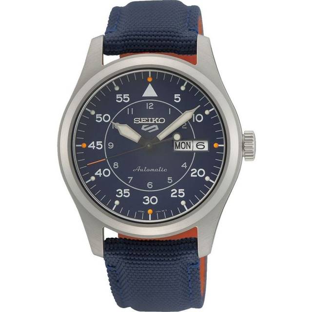 Seiko 5  Men&apos;s Blue Leather Flieger Automatic Watch