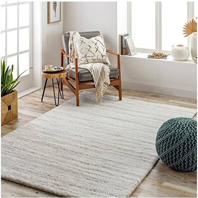 ADLEY Shaggy Modern Plush Pile Area Rug - Grey - 160cm x 215cm