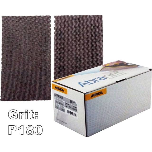 Mirka Abranet 70x125mm P180 Grit 50x HookNLoop Dust Free Sanding Abrasive Strips