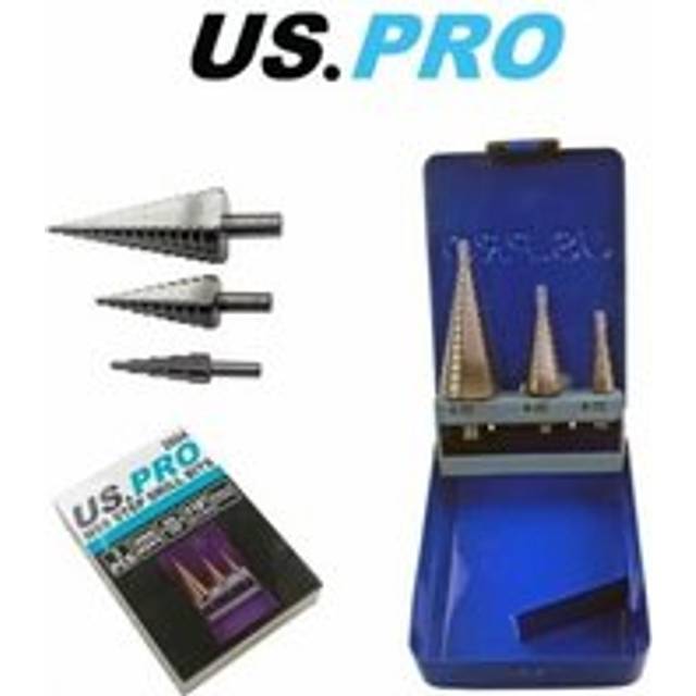 US PRO 3 Piece HSS Step Drill Set