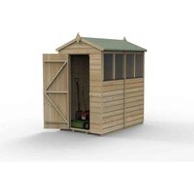 Forest Garden Beckwood 4x6 Apex Shed - 4 Window, Brown