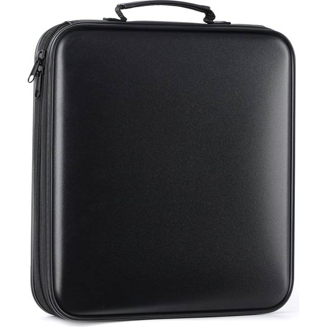 TIMCORR DVD Storage CD Case Holder: 160 Capacity CD Sleeves Black Disc Cases Binder for Car - CD Hard Organizer Box - Large DVD Wallet for Movie/Music