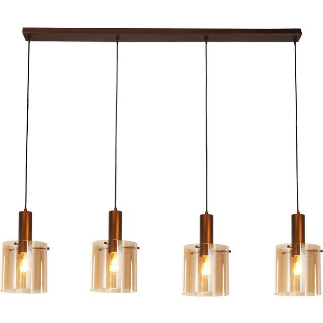 Searchlight Lighting Sweden 4 Light Bar Pendant Mocha Amber Glass - Mocha, Amber