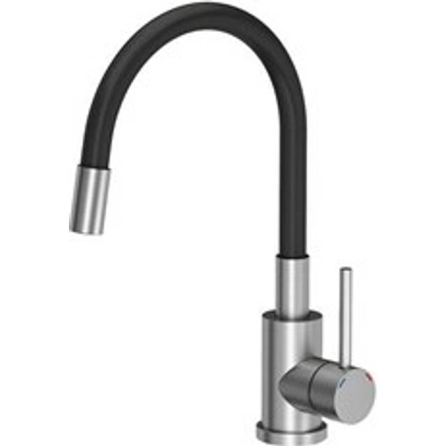 Quadron Maggie Stretch Kitchen Tap, Matte Black/brushed Steel - One Size