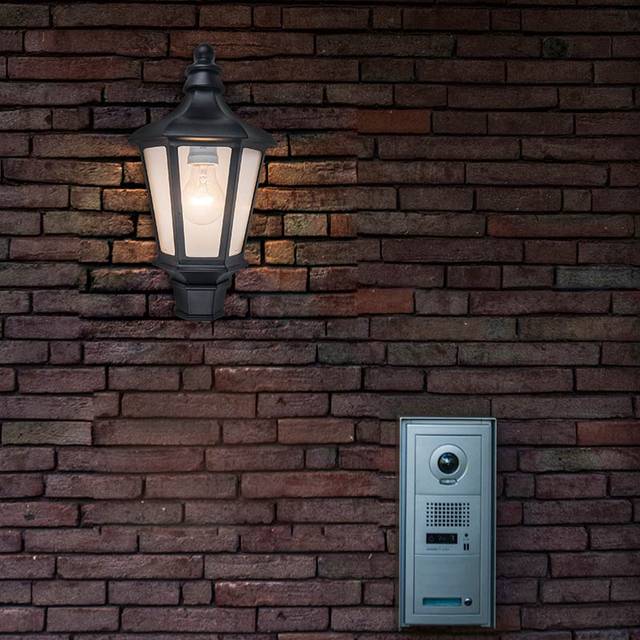 Lutec Cotswold Pir Wall Light Black E27 IP44