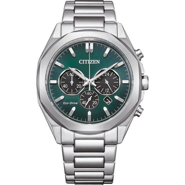 CITIZEN Män analog kvarts klocka med rostfritt stål armband CA4590-81X, Grön, Armband