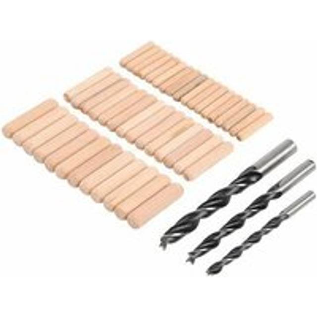 47 Piece Dowel & Bit Set 3 Wood Boring Drill Bits 6mm 8mm 10mm Diameters - Multi - One Size