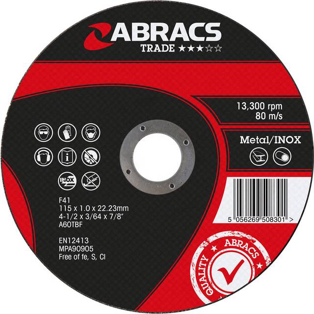 Abracs Trade Extra Thin INOX Cutting Disc 115 x 1mm (5 Pack) Steel