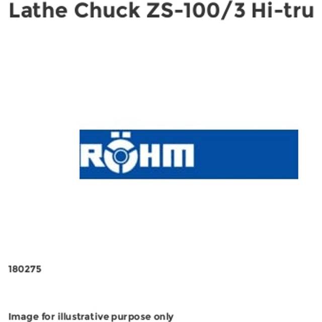 Rohm Lathe Chuck ZS-100/3 Hi-tru
