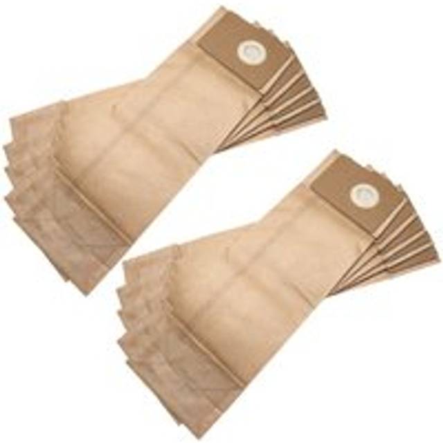 Vhbw - 10x Vacuum Cleaner Bag compatible with Nilfisk gu 455 Dual, VU500 Vacuum Cleaner - Paper, 40.9 cm x 12.9 cm, brown