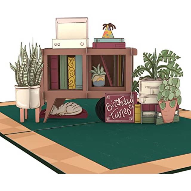 "Lovepop Happy Birthday Pop-Up Card for Her  Him  Girls  Boys - 3D Greeting Cards - Houseplants - 5"""""""" x 7"""""""" - Blank Notecard & Envelope Included"