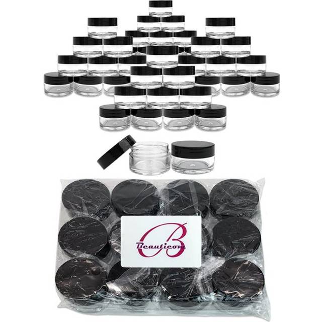 Beauticom 20 gram/20ml Empty Clear Small Round Travel Container Jar Pots with Lids for Make Up Powder  Eyeshadow Pigments  Lotion  Creams  Lip Balm  L