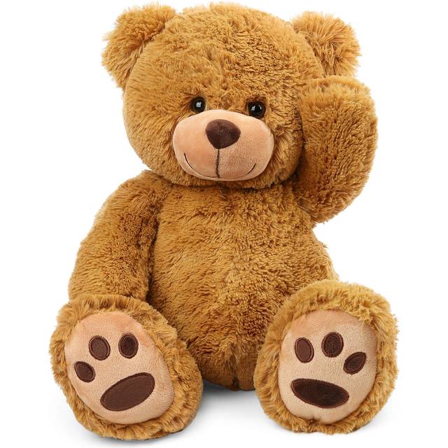 LotFancy Teddy Bear Stuffed Animals, 20 inch Soft Cuddly Stuffed Plush Bear, Cute Stuffed Animals Toy with Footprints, Gifts for Kids Baby Toddlers o