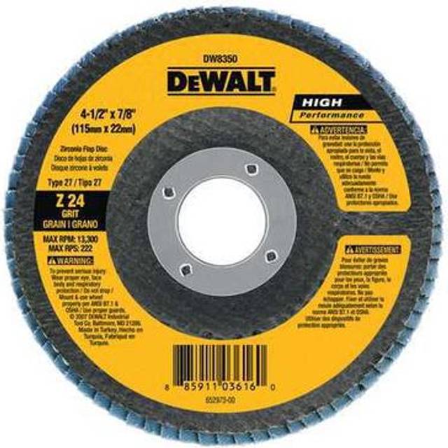 DEWALT DW8357 4-1/2-Inch by 5/8-Inch-11 60g Type 27 HP Flap Disc