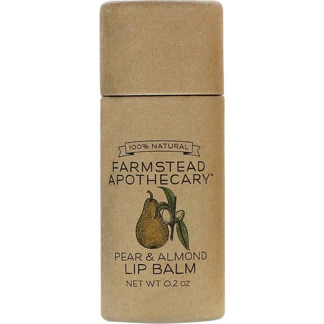 Farmstead Apothecary 100% Natural Lip Balm with Organic Beeswax  Organic Shea Butter & Organic Coconut Oil  Pear & Almond 0.25 oz