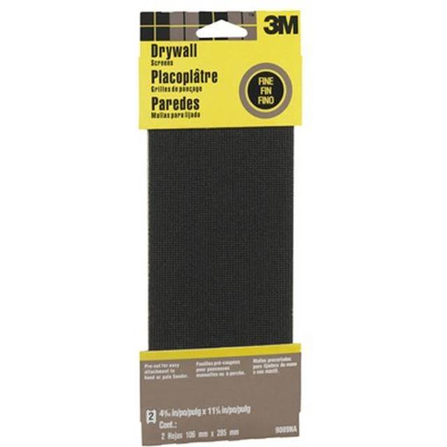 3M Fine 9089NA Drywall Sanding Screen  4 3/16in x 11 1/4 in  2-Sheet Grit  2 Count