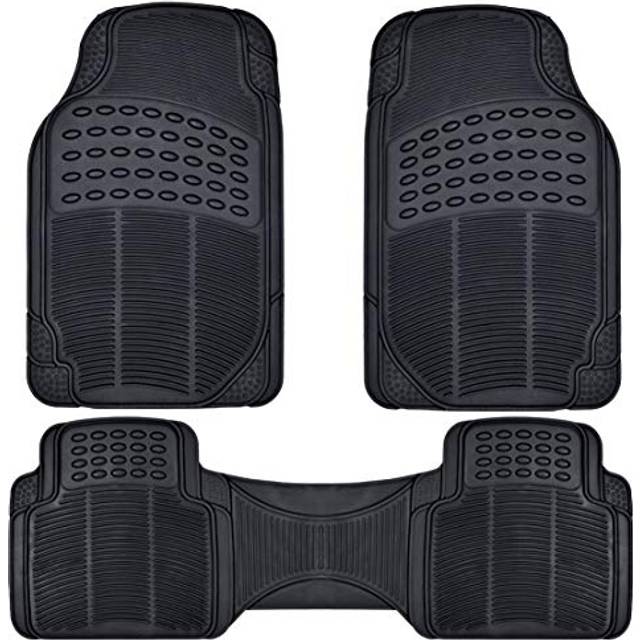 BDK contour Liners - Original Heavy Duty Rubber Floor Mats for car SUV Truck  Van - All Weather Protection (Original)