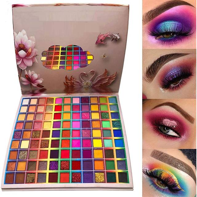 Rechoo 99 colors Eyeshadow Palette, Rainbow colors Fusion Eyeshadow Palette, Professional Matte glitter Makeup Pallet, colorful Powder Long Lasting Ey