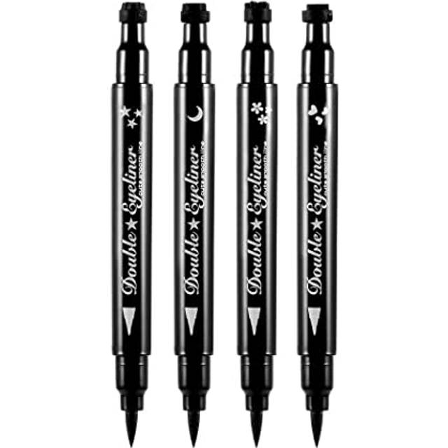Pinkiou Eyeliner Pen with Eye Makeup Stamp Waterproof Double Sided Long Lasting Seal Eyeliner (6 in 1)