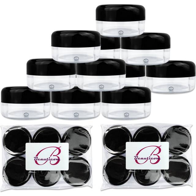 Beauticom 15 gram/15ml Empty Clear Small Round Travel Container Jars with Lids for Make Up Powders  Eyeshadow Pigments  Lotions  Creams  Lip Balm  Lip