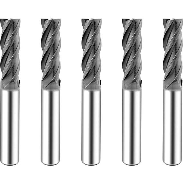 ISE Carbide Square End Mill Micro Grain Carbide End Mill for Alloy SteelsHardened Steels 4 Flute ISE184T Made in Taiwan 5 Pieces 18
