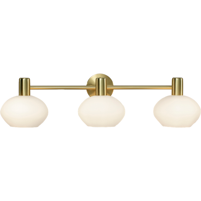 ELBA vägglampa bad 3:a, matt mässing - Aneta Lighting