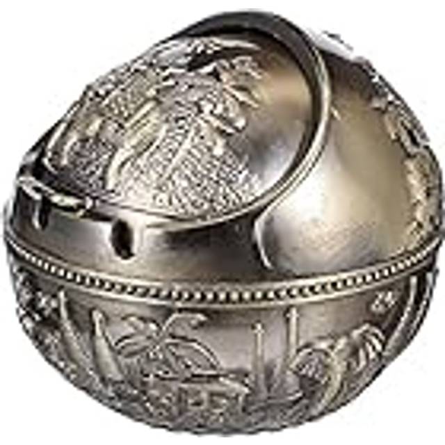 Angoily Vintage askkopp metall elefant bordsaskkopp stormaskkopp aska vindskydd ashtray för vardagsrum bordsdekoration bil kontor skrivbord dekoration objekt män gåva