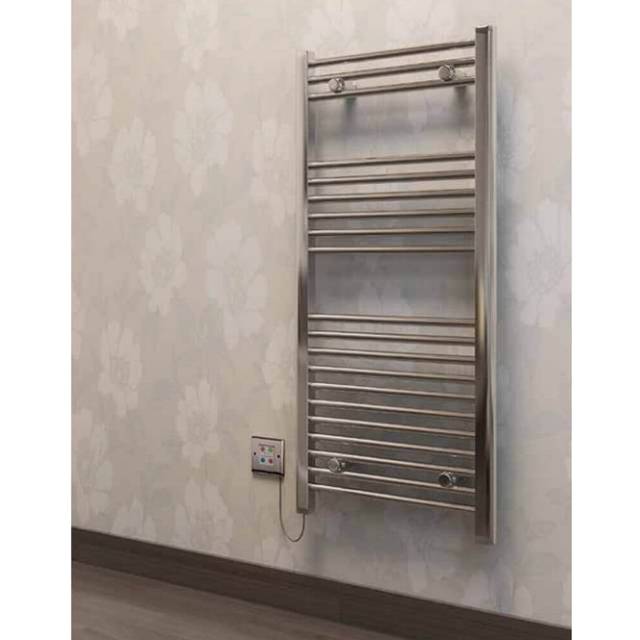 Solaro Biava Dry Element 1100 x 500mm Electric Heated Towel Radiator - Chrome (White Socket)
