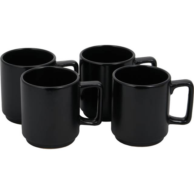 Set of 4 Malmo Stacking Mugs - Black