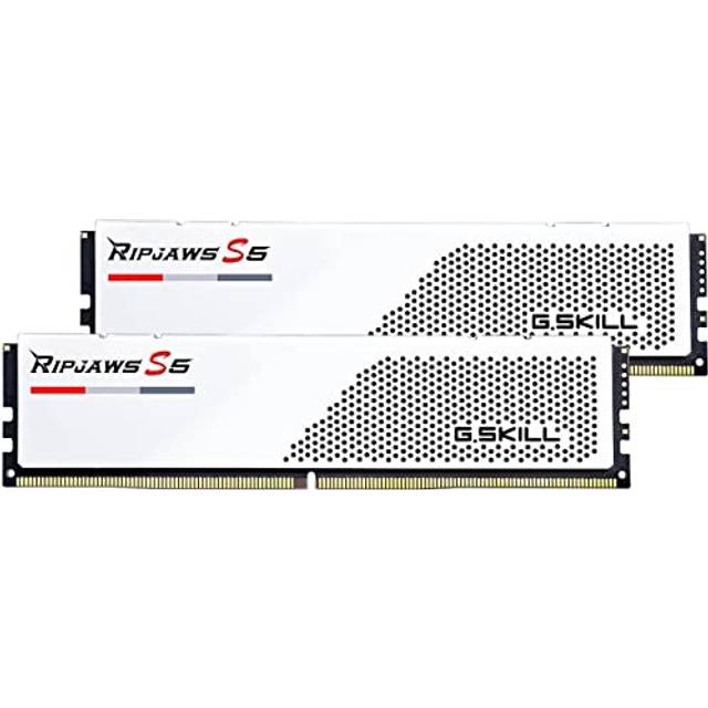 G.SKILL Ripjaws S5 Series (Intel XMP 3.0) DDR5 RAM 32GB (2x16GB) 6000MT/s CL32-38-38-96 1.35V Desktop Computer Memory UDIMM - Matte White (F5-6000J323