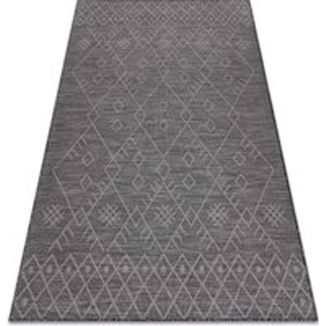 Rugsx - Carpet sisal patio 3077 Boho Flat woven - black black 155x220 cm