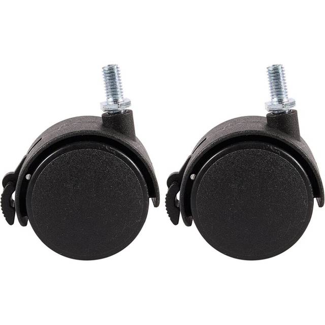 2X Furniture Swivel Locking Caster 8mm Screw Stem 2-inch Dia Wheel Black