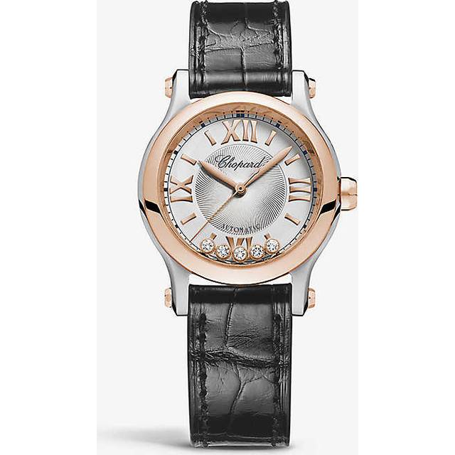 Chopard Womens 18-carat Rg &ss Happy Sport 18ct Rose Gold, Stainless-steel, Alligator-embossed Leather and 0.14ct Diamond Self-winding Mechanical Watch 30mm - 18-carat RG &SS