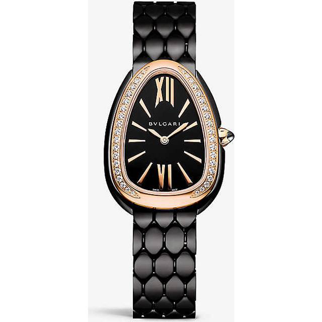 Bvlgari Womens Stainless Steel 103706 Serpenti Seduttori 18ct Rose-gold, Stainless-steel and Diamond Quartz Watch 1 Size - stainless steel