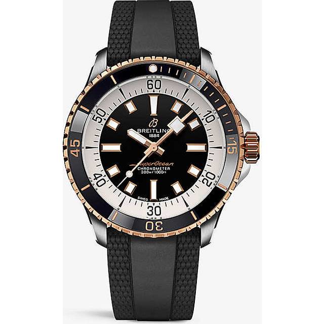 Breitling Mens Black U17375211b1s1 Superocean 18ct Rose-gold and Stainless-steel Automatic Watch 42mm - BLACK