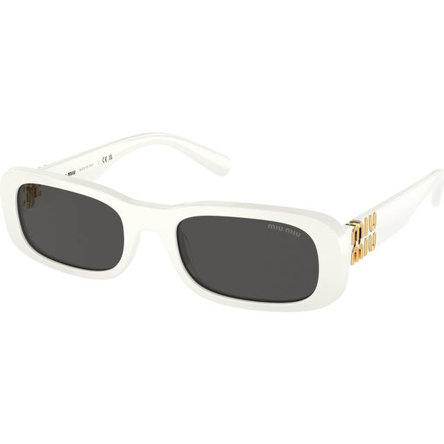 Miu Miu Woman MU 08ZS  1425S0 Sunglasses Acetate White Grey Squared Normal