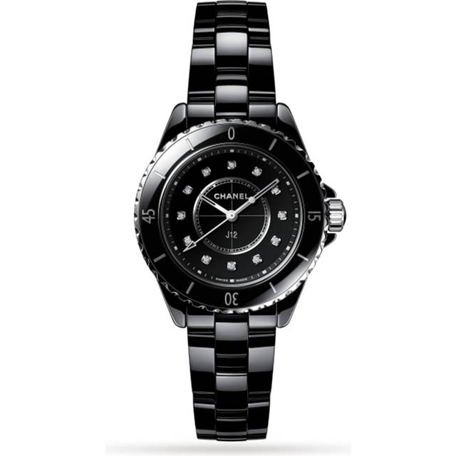 CHANEL Ceramic, Steel and Diamond J12 Watch - Black - 33mm
