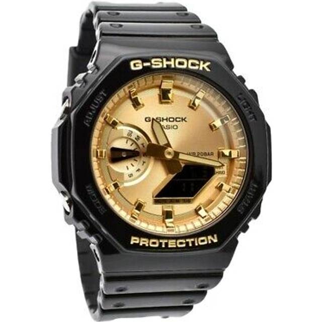 Casio G-Shock Analog Digital Black And Gold Color Resin Strap Quartz GA-2100GB-1A 200M Men's Watch