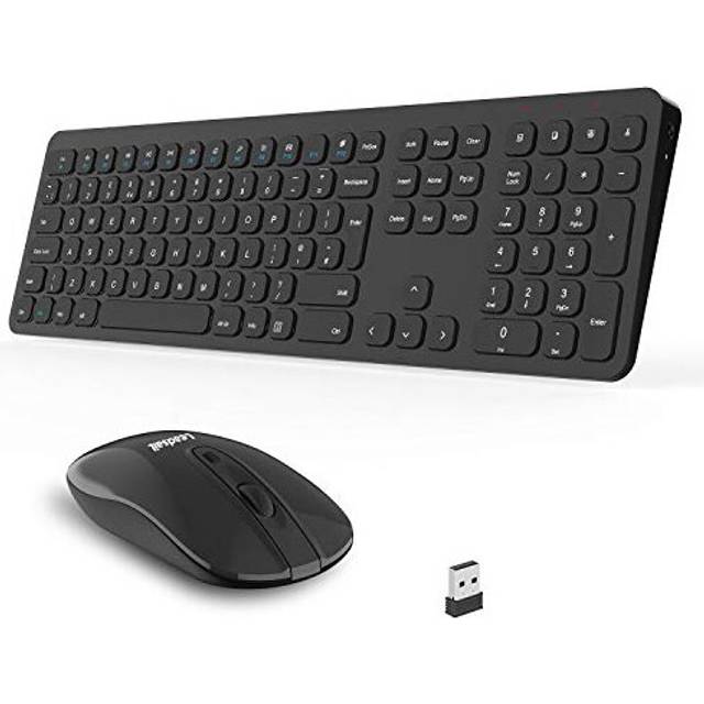 Wireless Keyboard and Mouse Set, Wireless USB Mouse and Full-Sized Computer Keyboards Combo, QWERTY UK Layout for HP/Lenovo Laptop and Mac