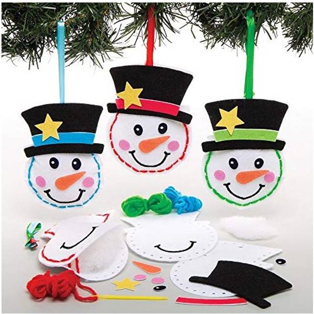 AT159 Snowman Decoration Sewing Kits, Christmas Arts and Crafts (Pack of 3), Assorted