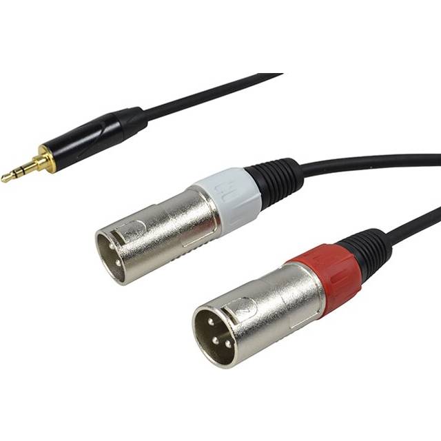 3.5mm Stereo Jack to 2 XLR Male Lead  6 Metres