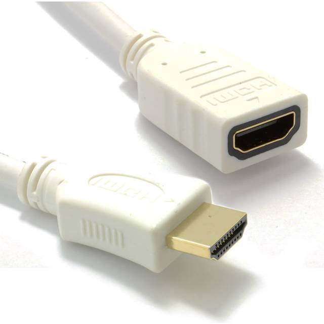 kenable White HDMI 1.4 High Speed 3D TV Extension Lead Male to Female Cable 5m